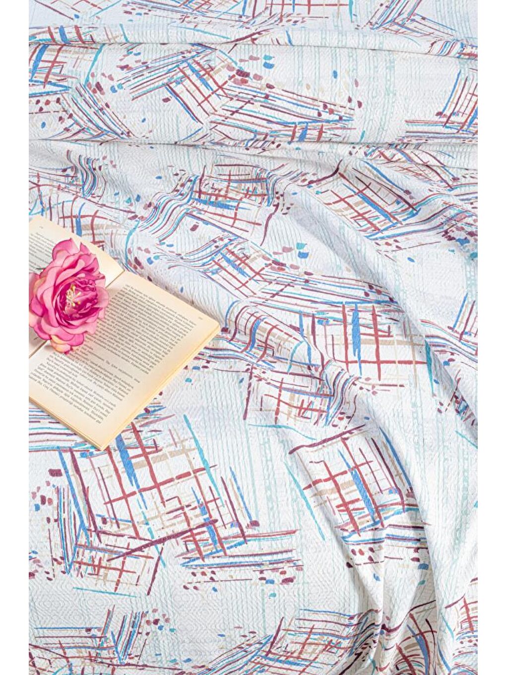 Beyaz Aneas Battal Boy Desenli Pike 240x260 cm-1