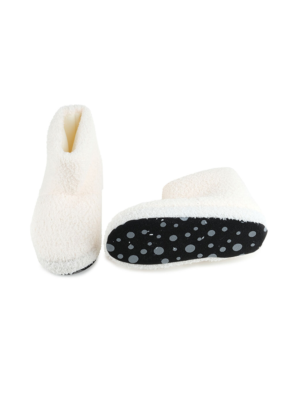 Beyaz Kışlık Ev İçi Kadın Panduf Bot-4