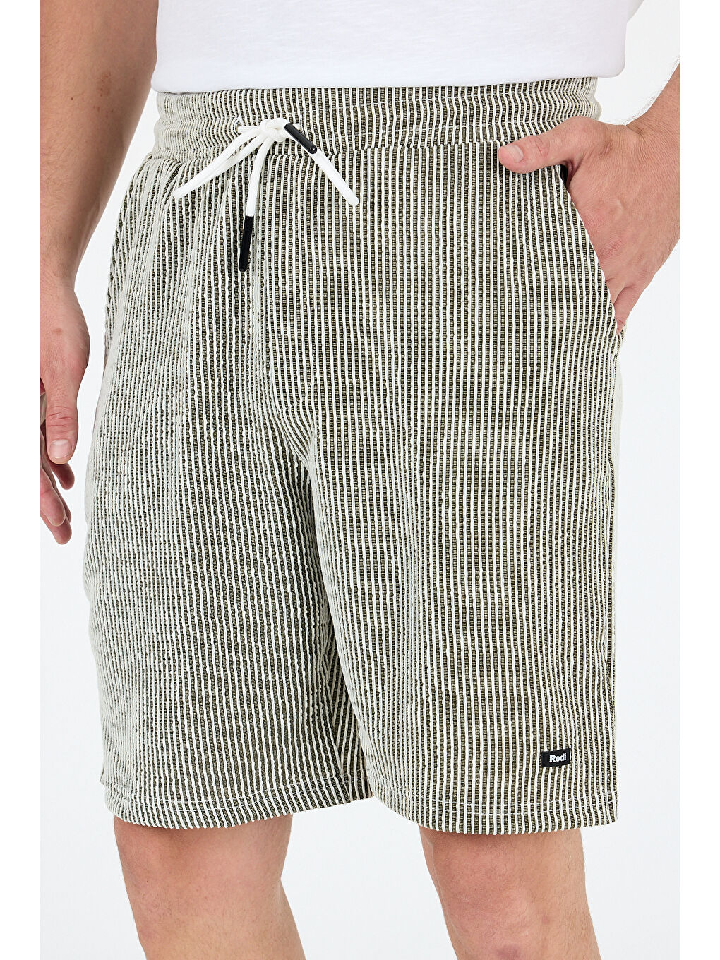 Haki Erkek Yan Cepli Esnek Spor Şort | Rahat Kalıp Günlük Şort | Yazlık Hafif ve Şort 2239-2