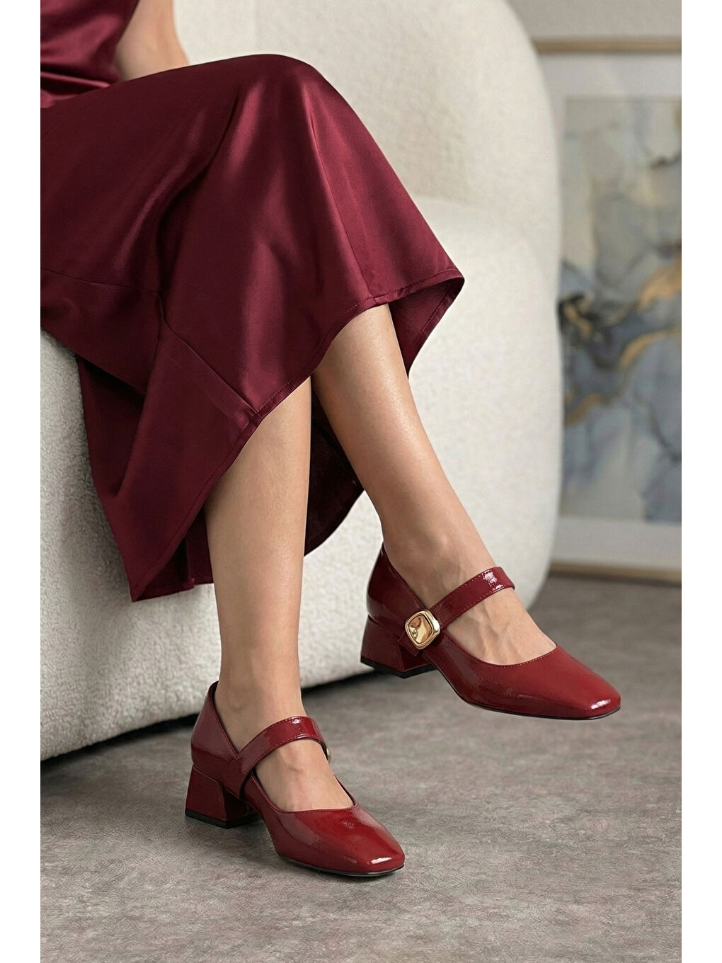 Bordo D0115 Günlük Ortopedik Klasik Topuklu Kadın Ayakkabı