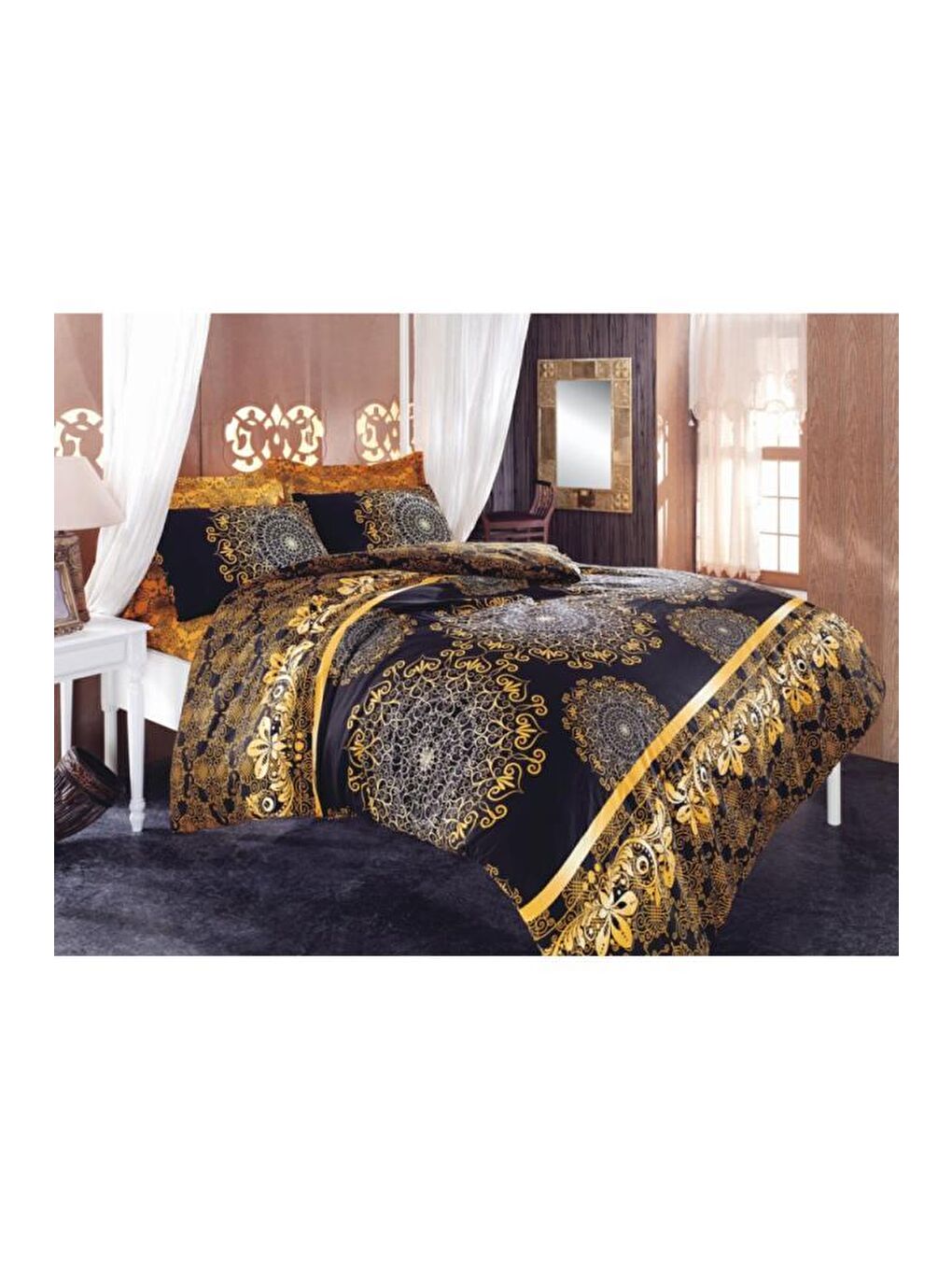 Osmanlı Çift Kişilik Nevresim Takımı Sarı-2