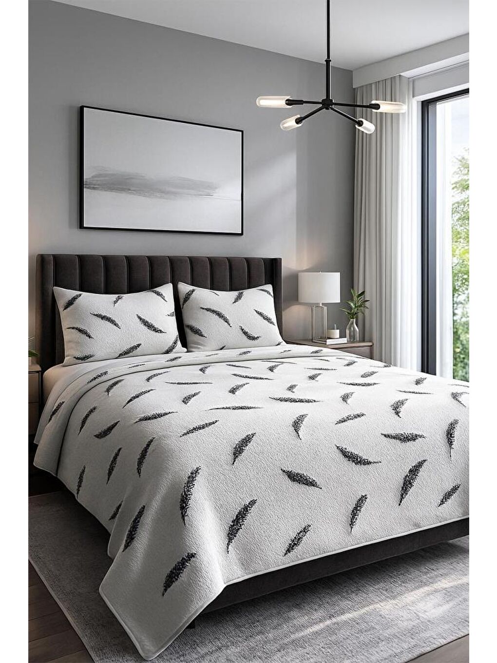 Karışık Lifoz 3 Parça Çift Kişilik Yatak Örtüsü 235x250 cm-1