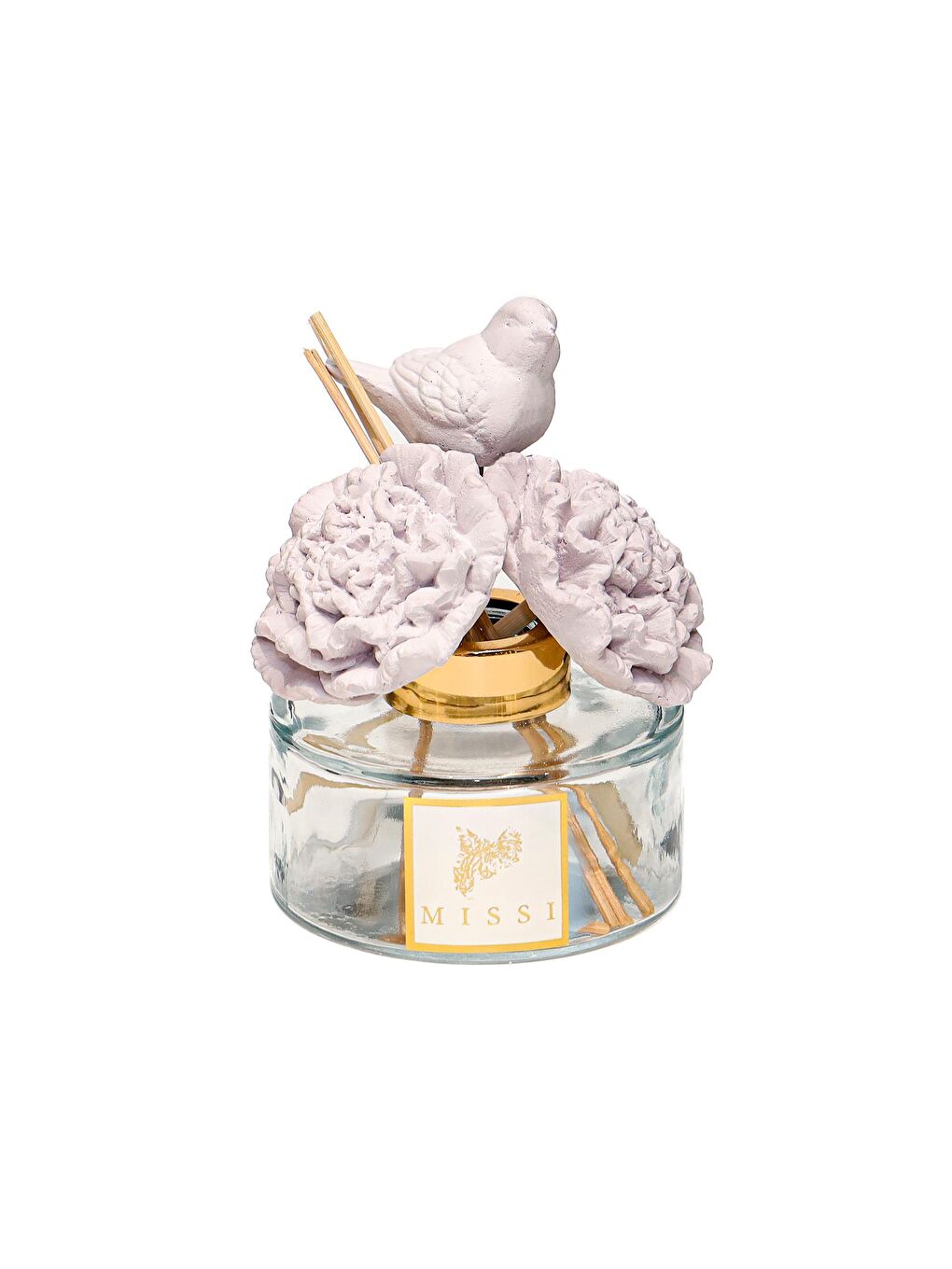 Bloom & Breeze Serisi- Lila Seramik Taşlı Doğal Bambu Kamış Seti-1