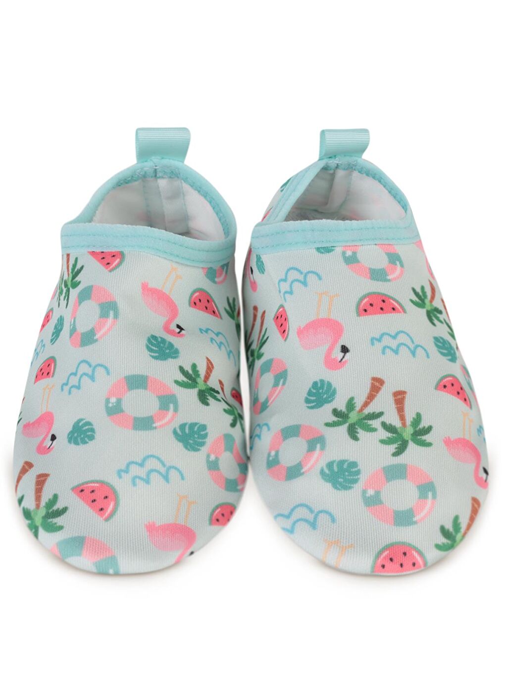 Girls Flamingo Baskılı Tabansız 26-30 Numara Deniz Ayakkabısı - Yeşil 26-1