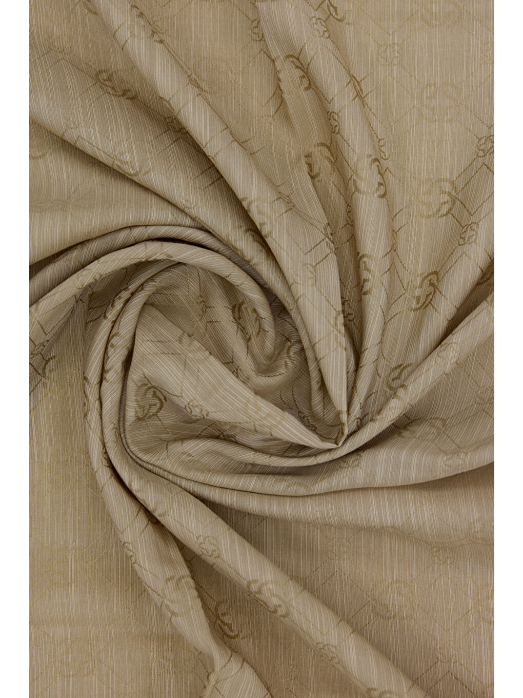 Bej İpek Pamuk Vizon Jakar Eşarp-1