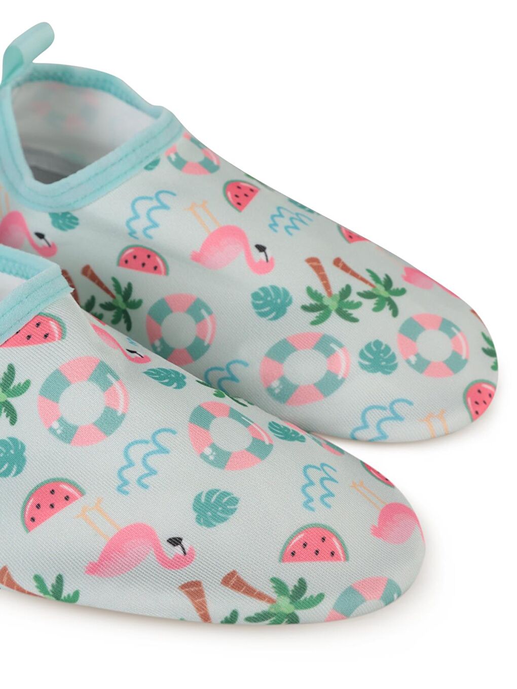 Girls Flamingo Baskılı Tabansız 26-30 Numara Deniz Ayakkabısı - Yeşil 26-3