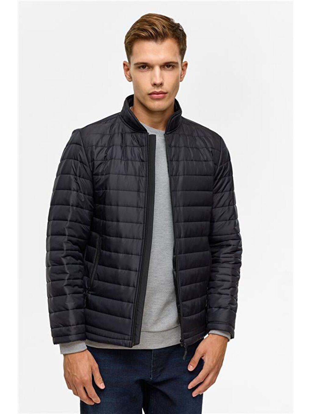 Siyah Slim Kapitone Şişme Mont