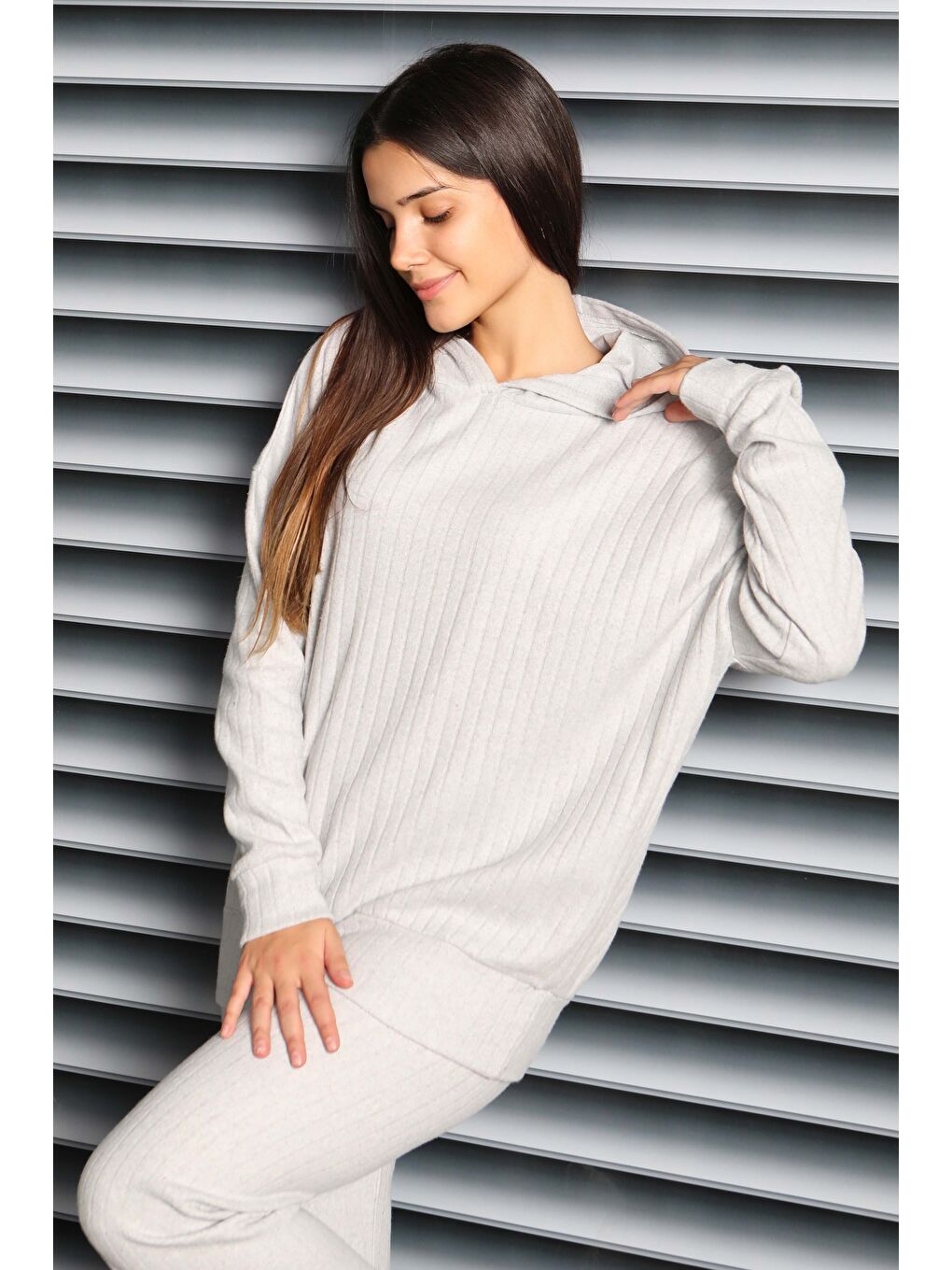 Uzun Kollu Kaşkorse İkili Takım Gri - 27815-GRI-1