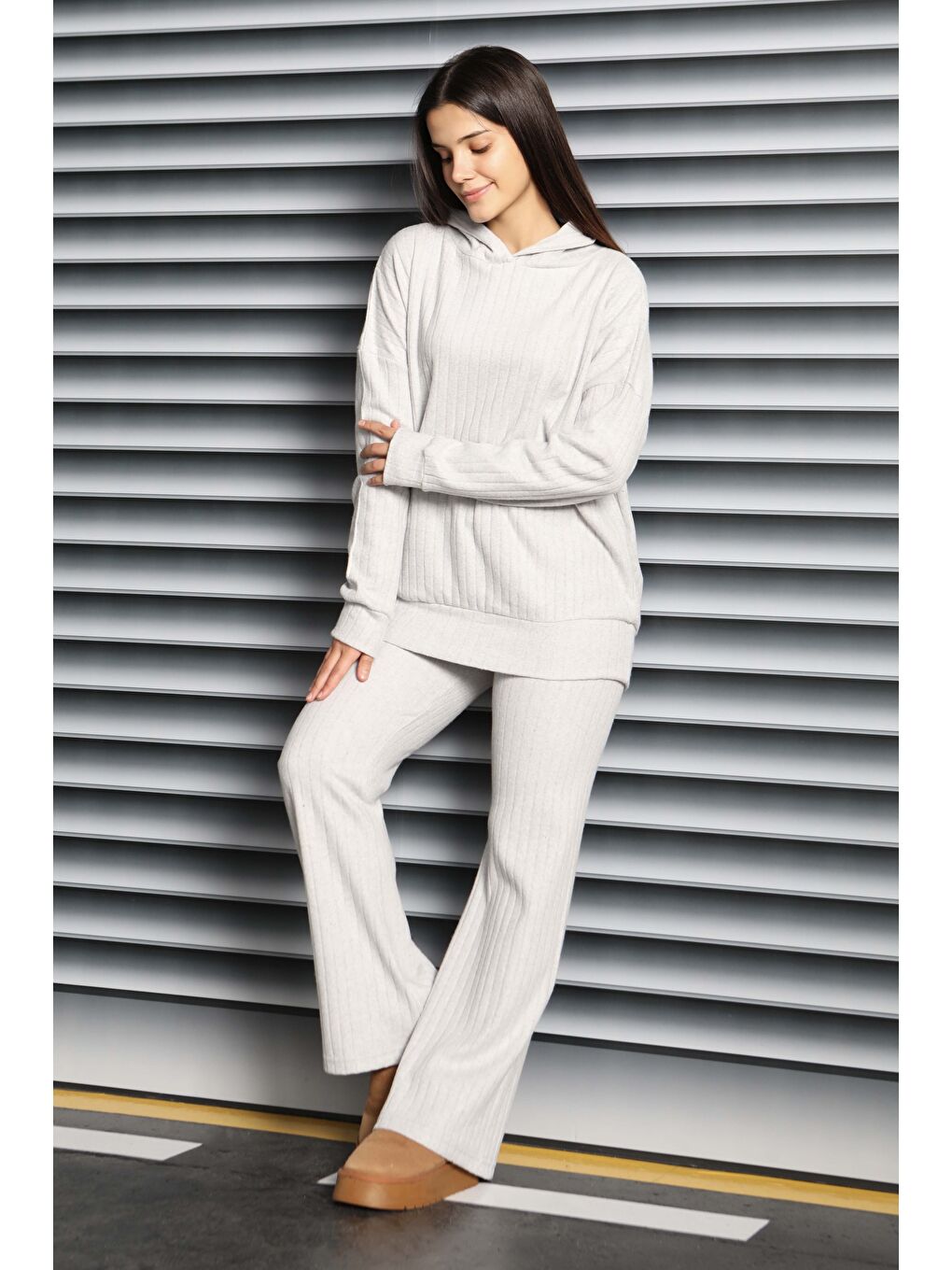 Uzun Kollu Kaşkorse İkili Takım Gri - 27815-GRI-2