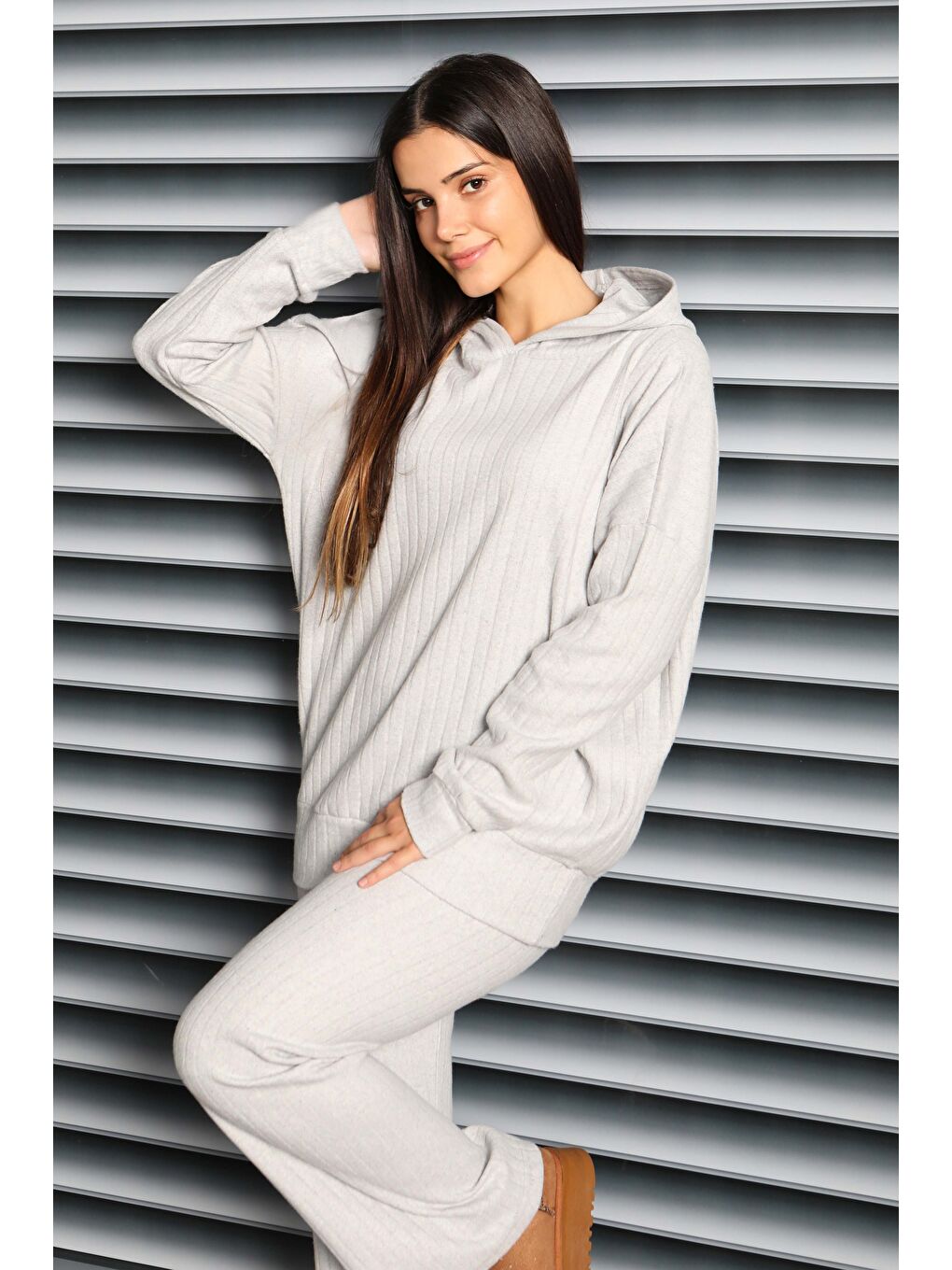 Uzun Kollu Kaşkorse İkili Takım Gri - 27815-GRI-3