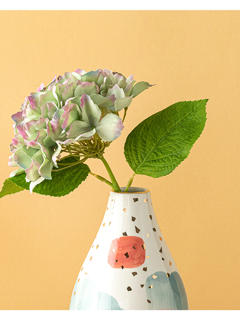 Hortensia Tek Dal Yapay Çiçek Yeşil