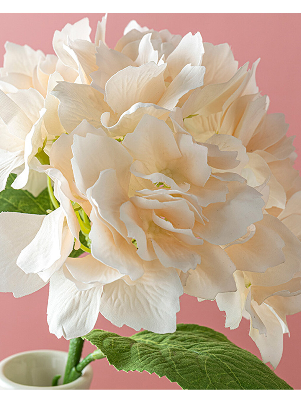 Bej Hortensia Tek Dal Yapay Çiçek-1