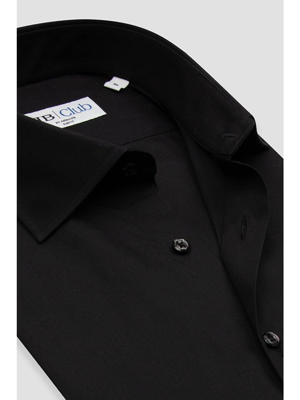 Bb Club Oscar Poplin Pamuk Polyester Slim Fit Siyah Klasik Yaka Erkek Düz Gömlek-3