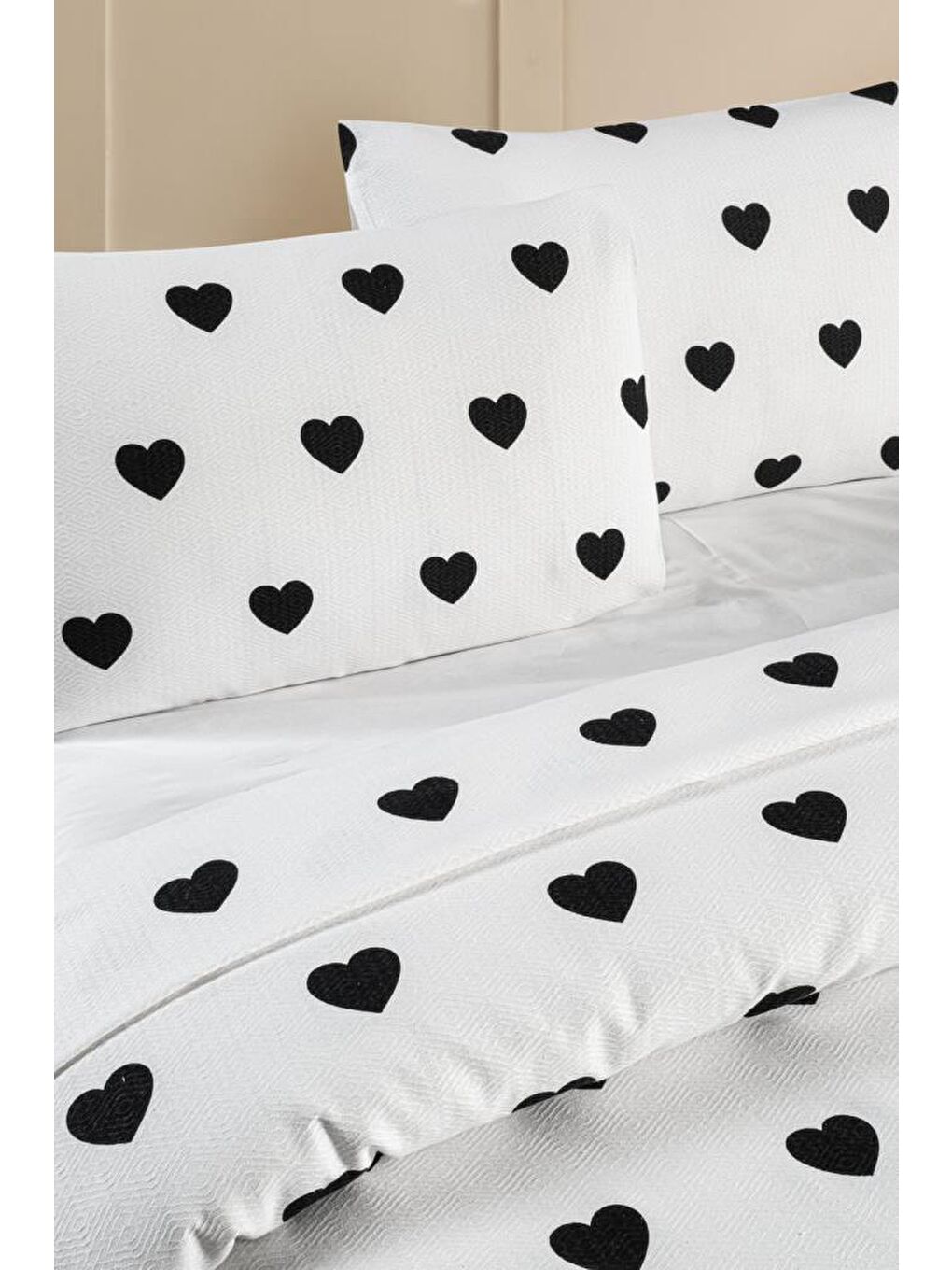 Siyah Hamlet Tek Kişilik Çarşafı Lastikli Pike Yatak Örtüsü 170 x 230-1