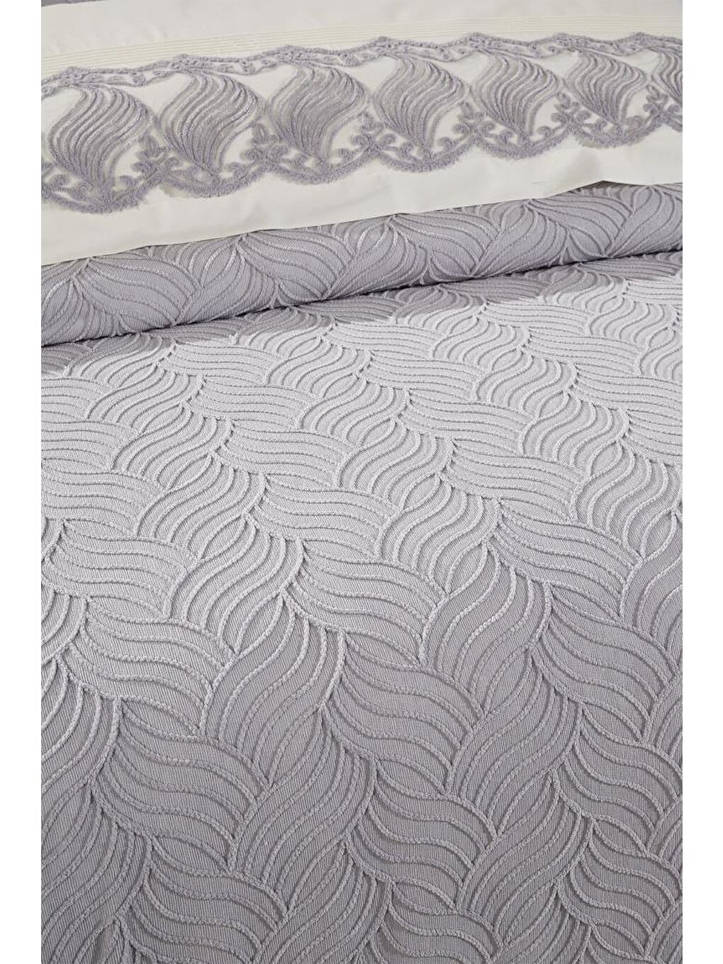 Karışık Anka 10 Parça Battaniyeli Çeyiz Seti Gri-2