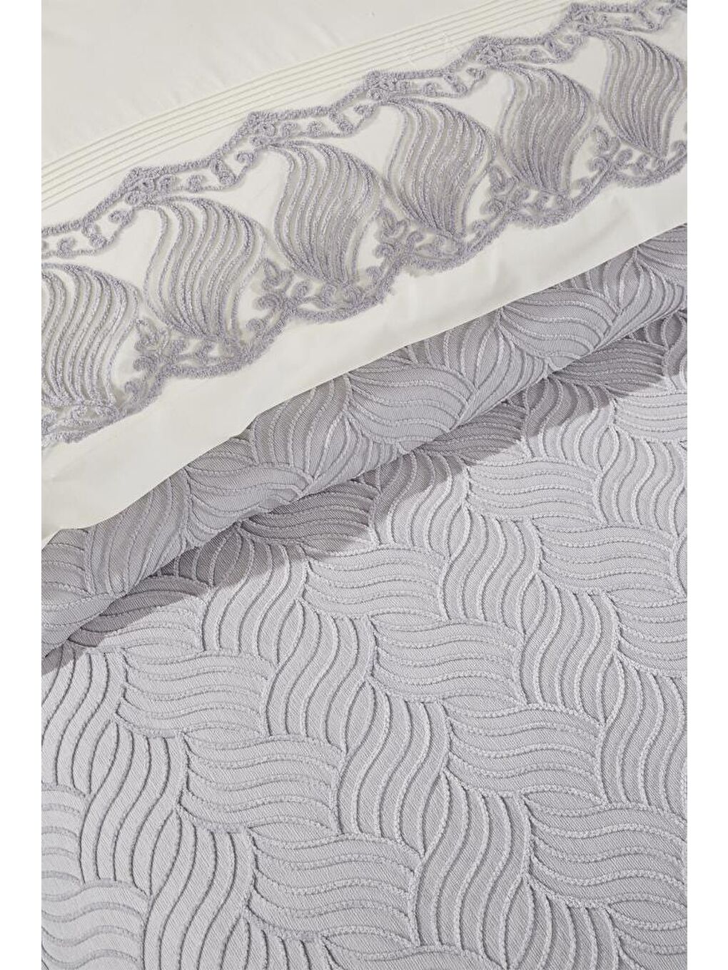 Karışık Anka 10 Parça Battaniyeli Çeyiz Seti Gri-4