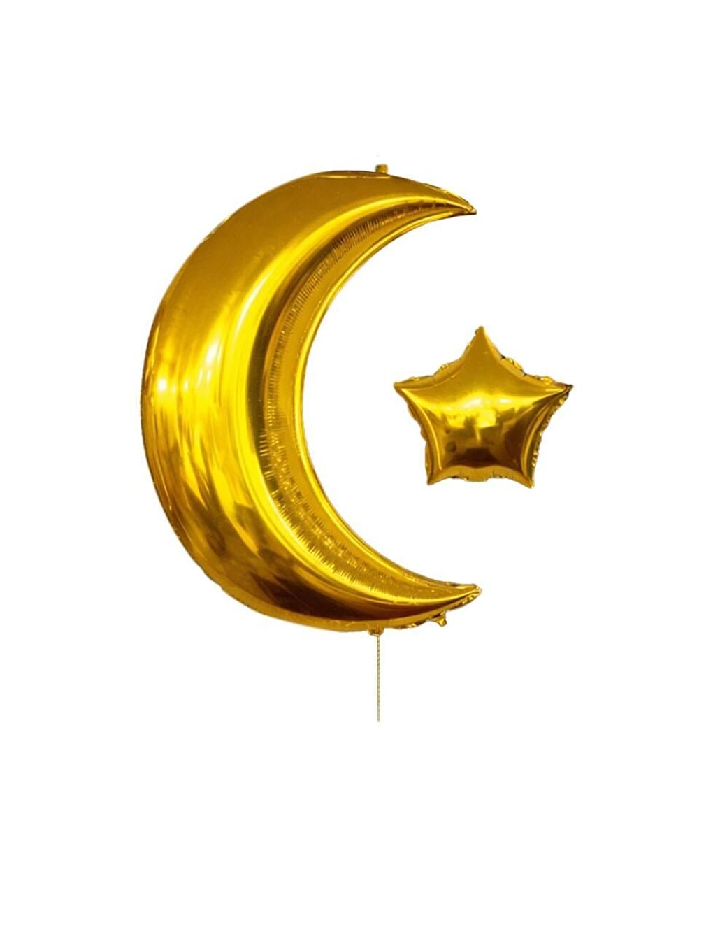 Sarı Ay Yıldız Gold Folyo Balon – Milli Bayram Dekorasyonu Altın-1