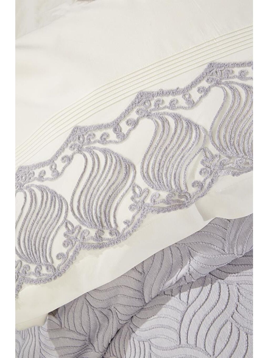 Karışık Anka 10 Parça Battaniyeli Çeyiz Seti Gri-5