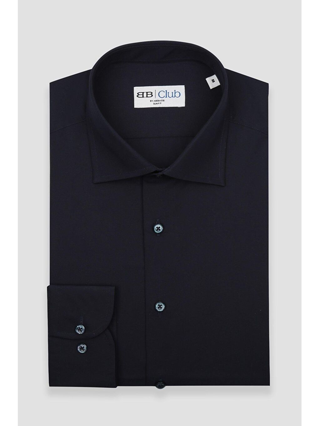 Bb Club Oscar Poplin Pamuk Polyester Slim Fit Lacivert Klasik Yaka Erkek Düz Gömlek-4