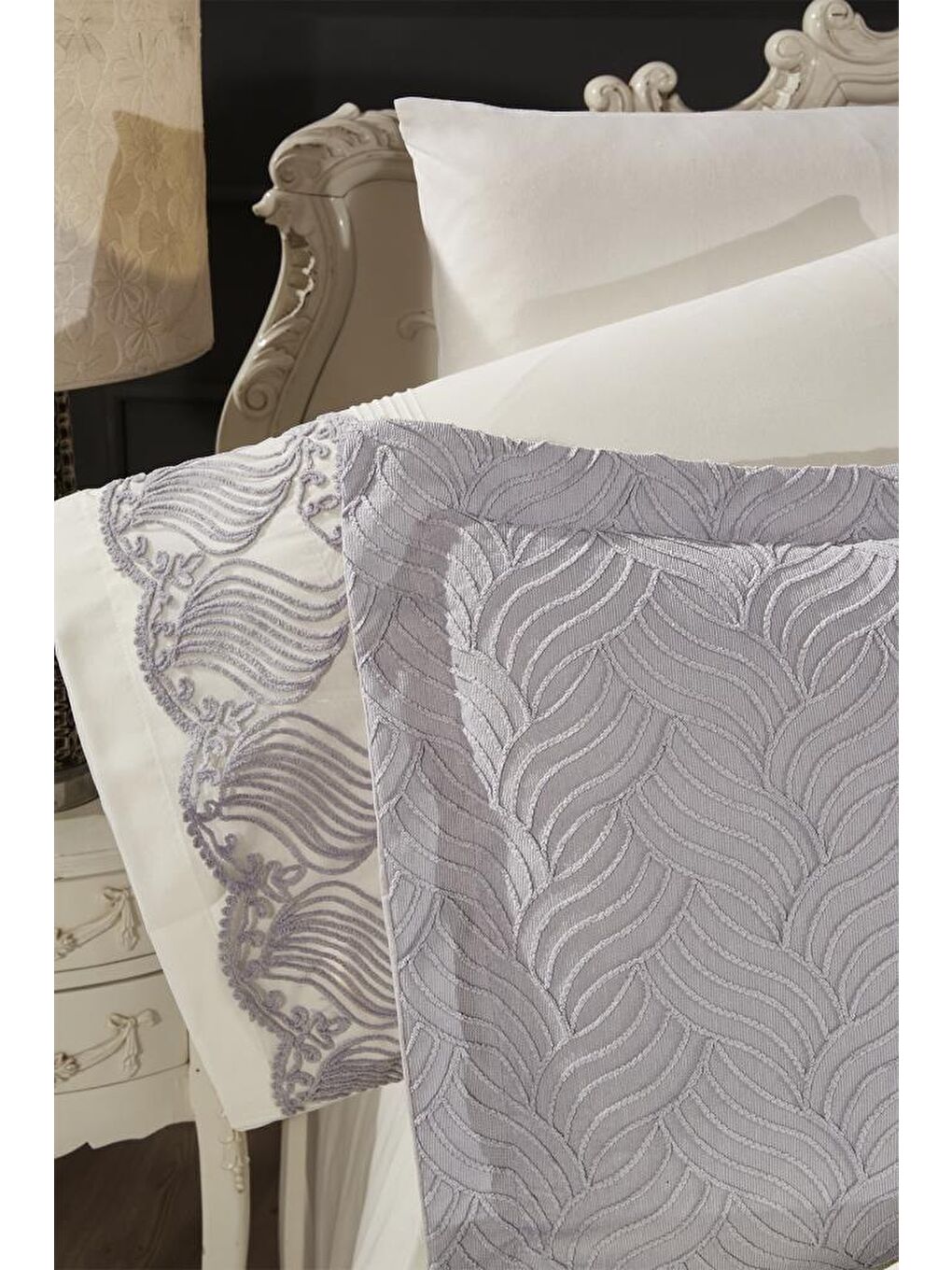 Karışık Anka 10 Parça Battaniyeli Çeyiz Seti Gri-6