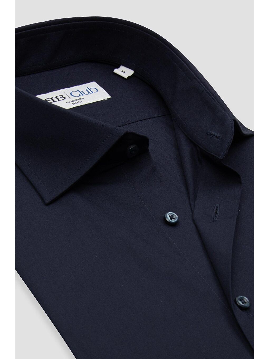 Bb Club Oscar Poplin Pamuk Polyester Slim Fit Lacivert Klasik Yaka Erkek Düz Gömlek-5