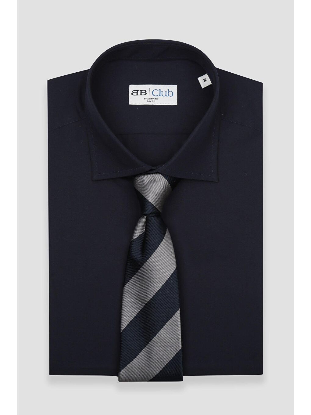 Bb Club Oscar Poplin Pamuk Polyester Slim Fit Lacivert Klasik Yaka Erkek Düz Gömlek-6