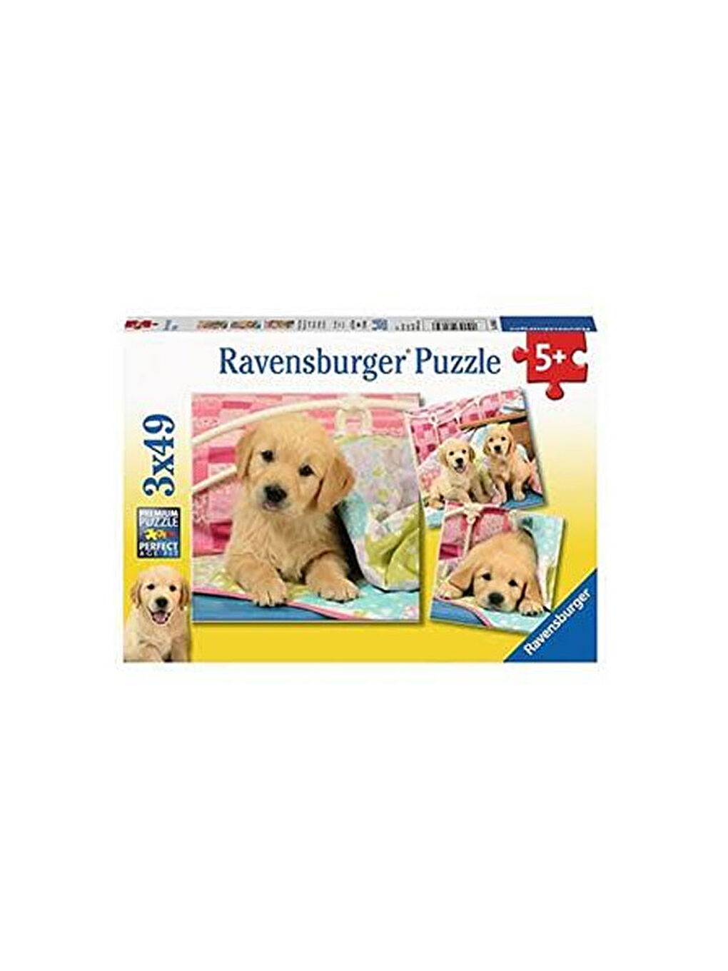 Ravensburger Sarı-Beyaz 3x49 Parça Puzzle Puppies 080656