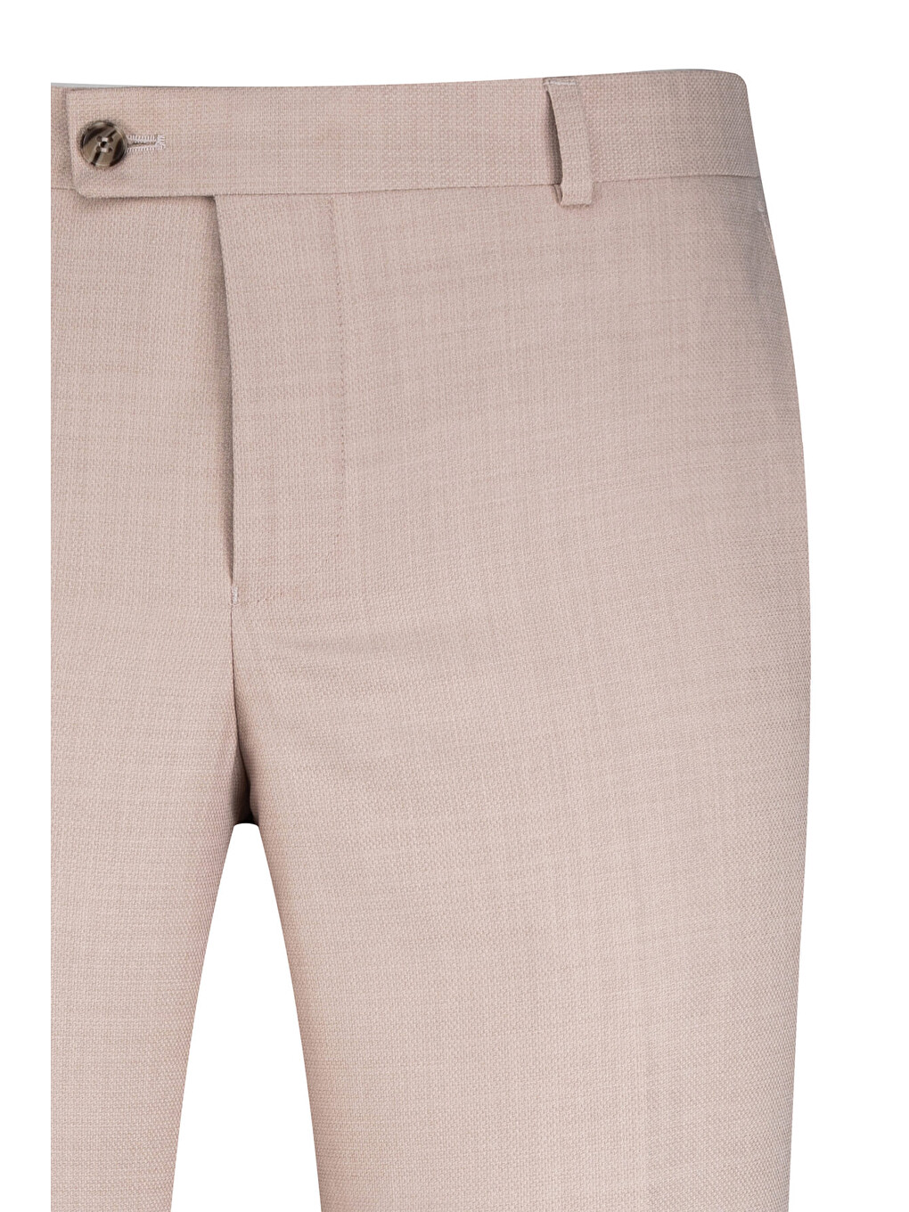 Bej Regular Fit Yandan Cepli Kumaş Pantolon-1