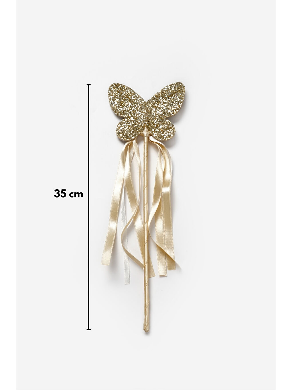 Sarı Altın Kelebek Figürlü Püsküllü Parti Asası-2