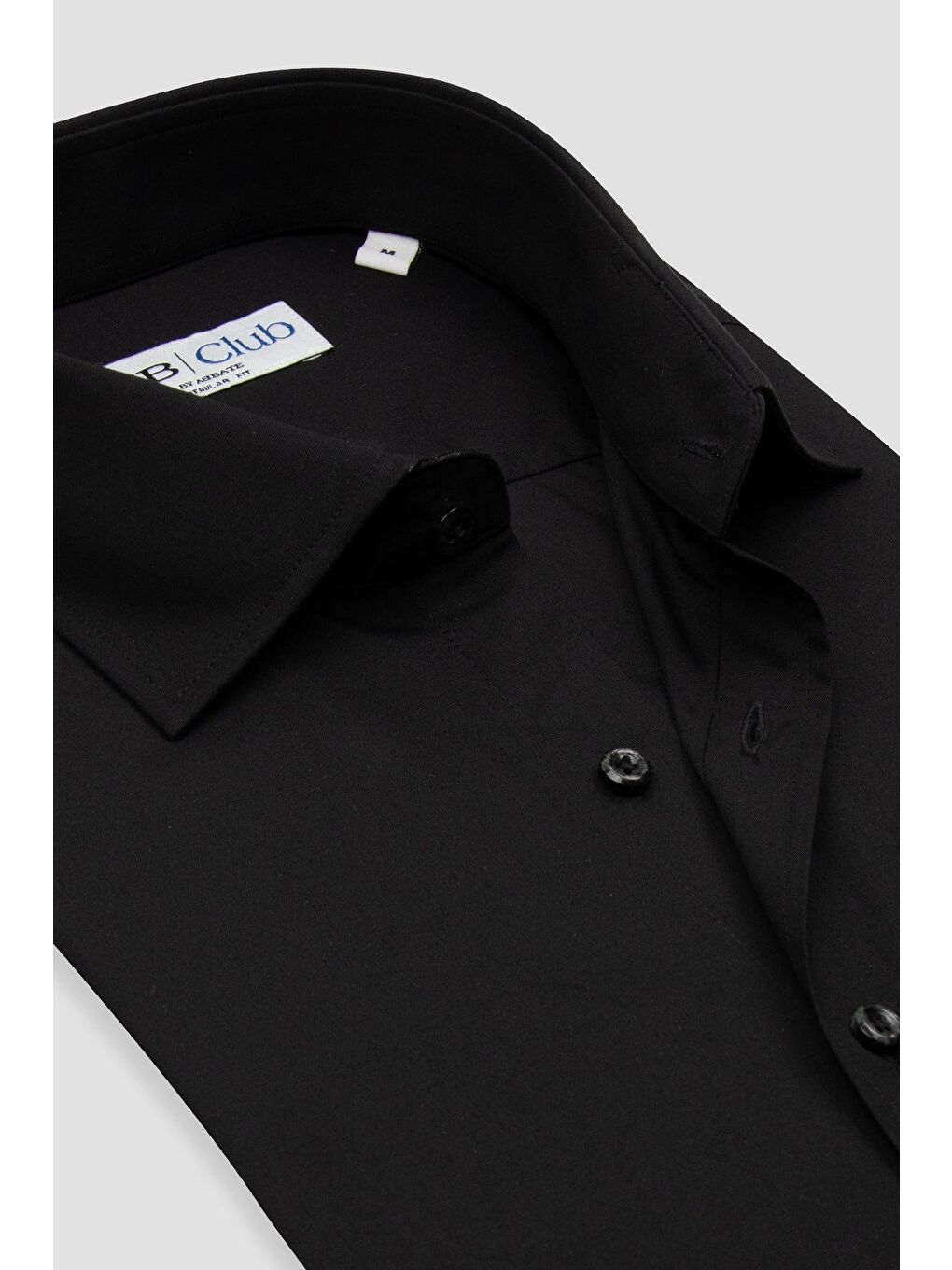 Bb Club Lima Poplin Pamuk Polyester Regular Fit Siyah Klasik Yaka Erkek Düz Gömlek-5