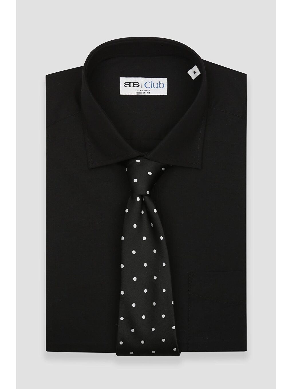 Bb Club Lima Poplin Pamuk Polyester Regular Fit Siyah Klasik Yaka Erkek Düz Gömlek-6