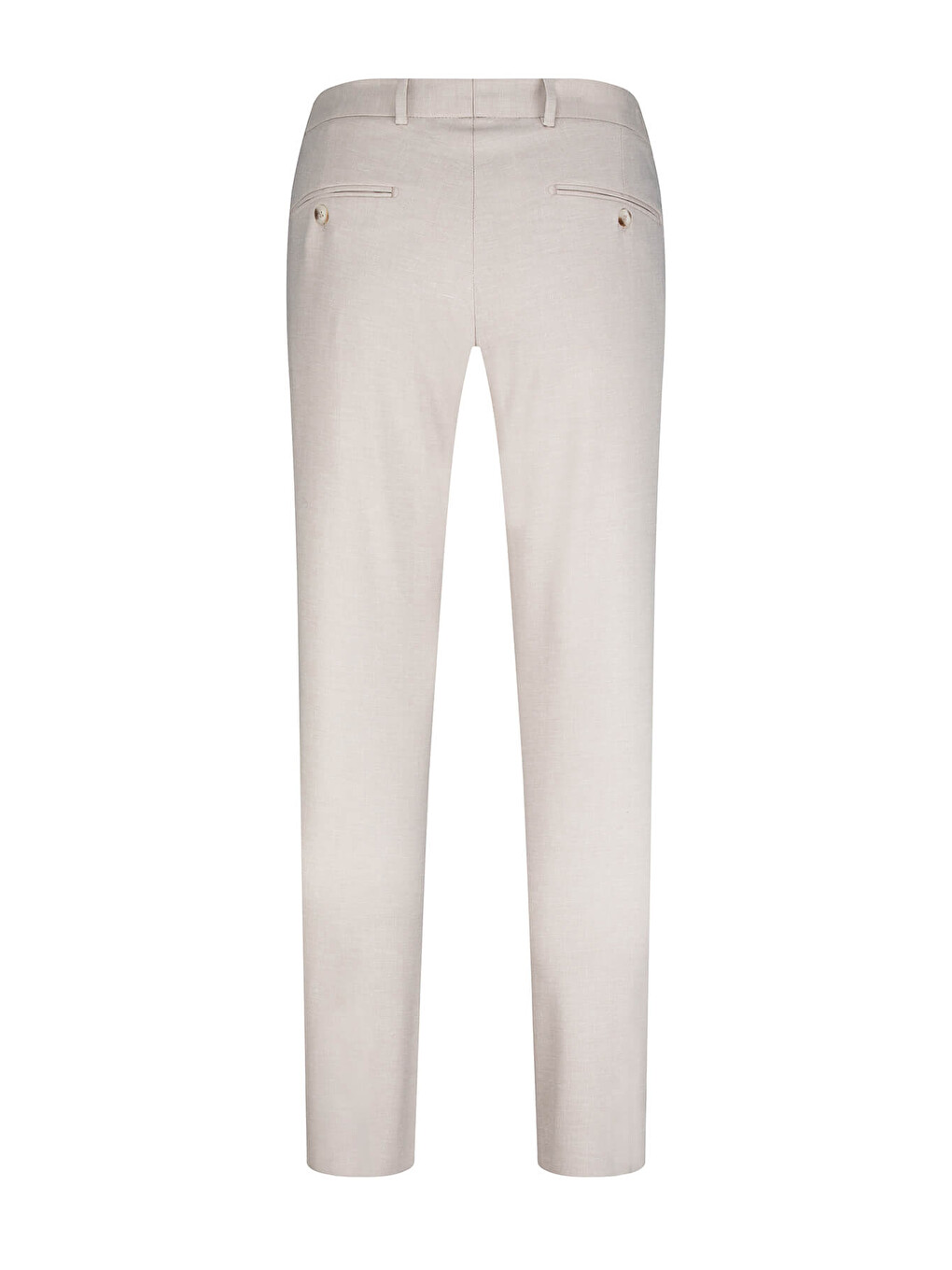 Bej Regular Fit Yandan Cepli Keten Pantolon-2