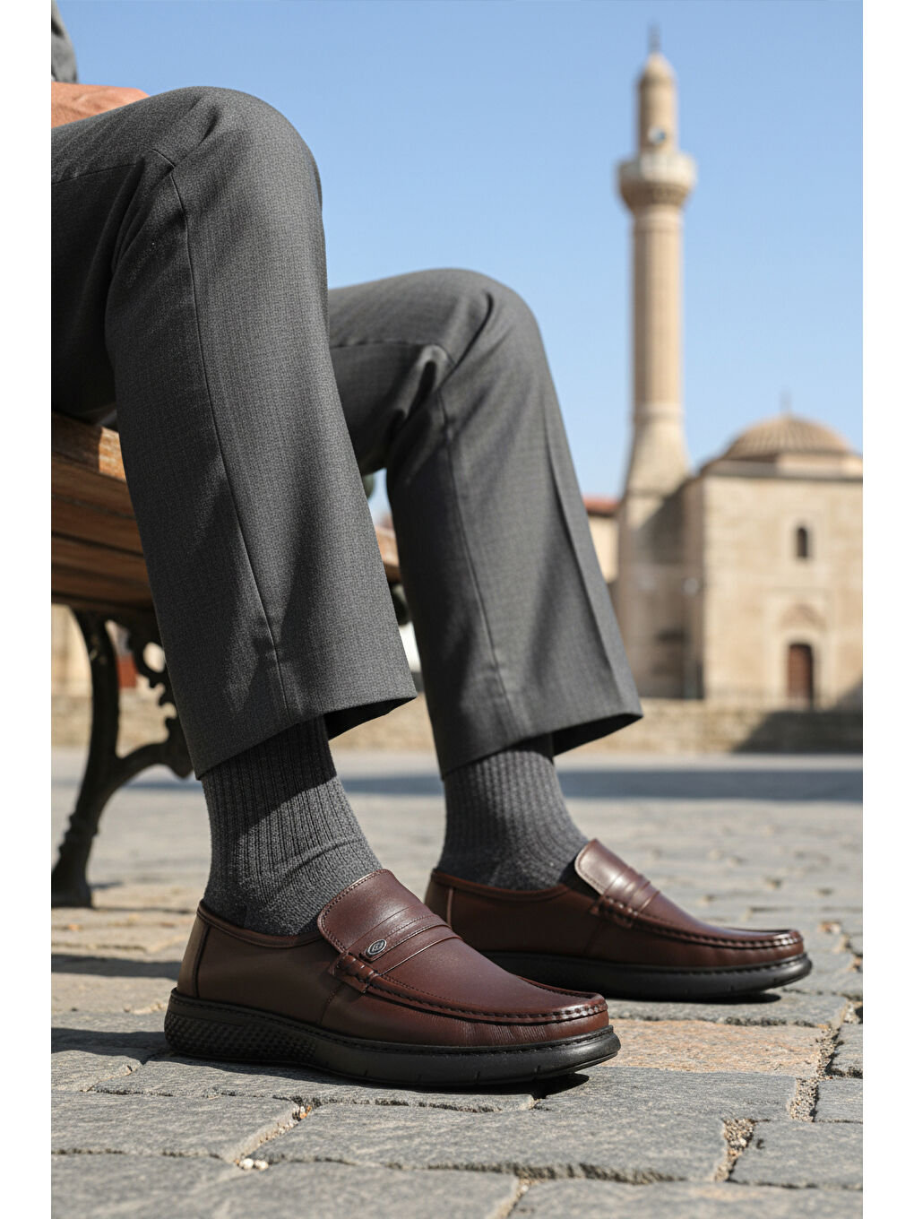 Kahverengi Kahve Hakiki Deri Erkek Casual Ayakkabı DSN 2030 M-2