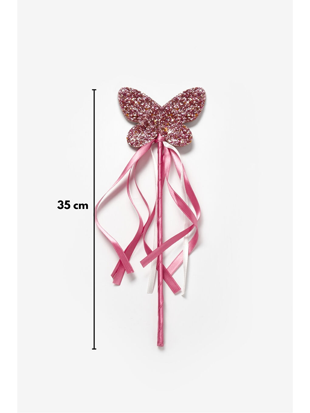 Pembe Kelebek Figürlü Püsküllü Parti Asası-2