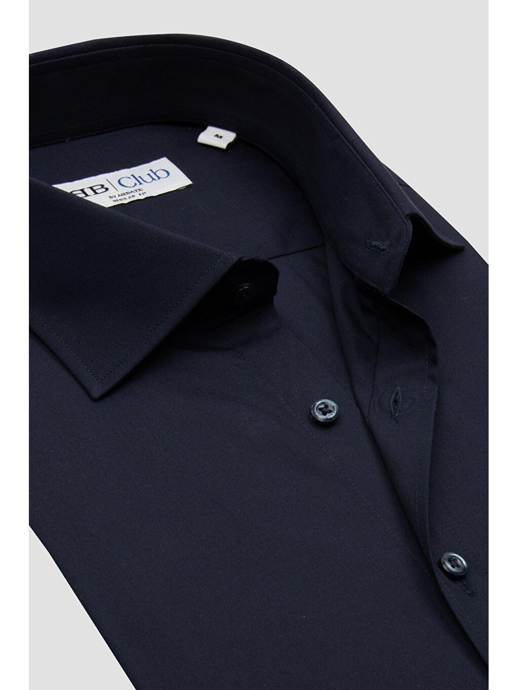 Bb Club Lima Poplin Pamuk Polyester Regular Fit Lacivert Klasik Yaka Erkek Düz Gömlek-5