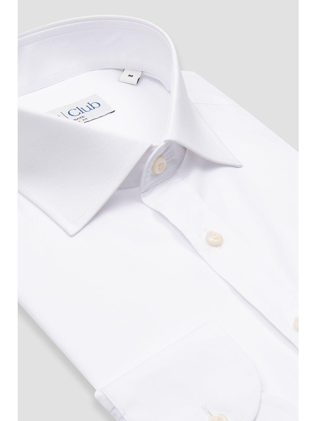 Bb Club Lima Poplin Pamuk Polyester Regular Fit Beyaz Klasik Yaka Erkek Düz Gömlek-1