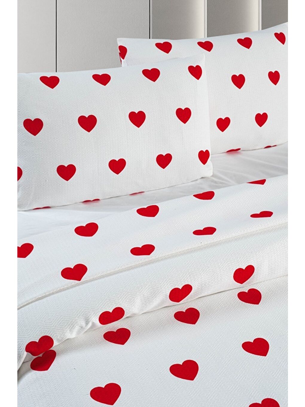Kırmızı Hamlet King Size Pike Takım Çarşafı Lastikli-1