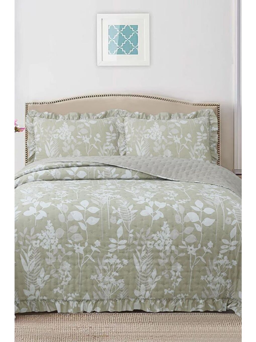 Karışık Breeze Sade Çiçekler Çift Kişilik Yatak Örtüsü 240x260