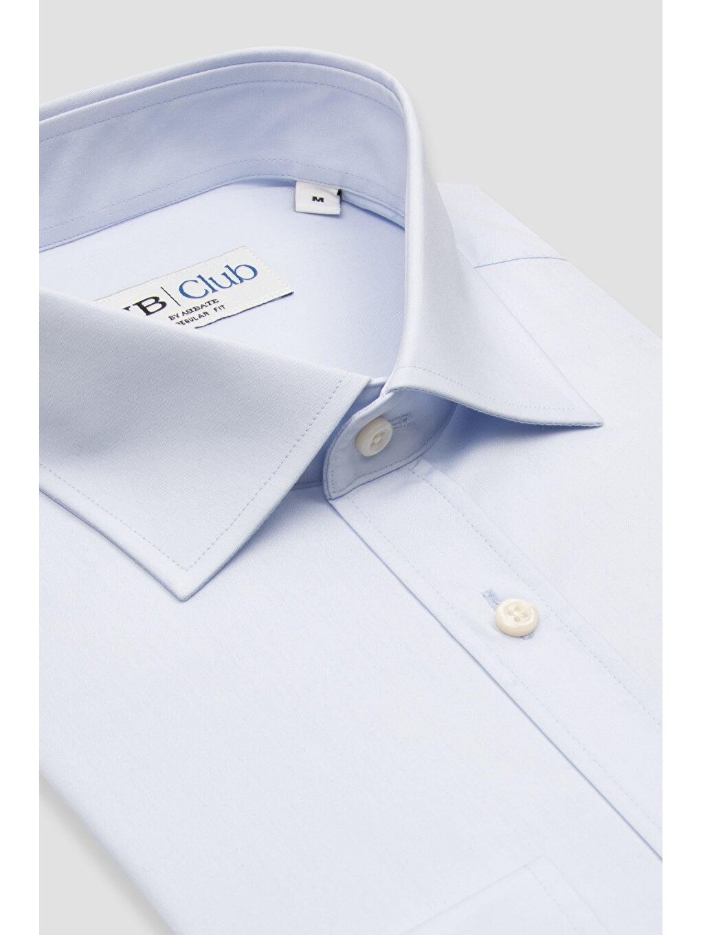 Bb Club Lima Poplin Pamuk Polyester Regular Fit Açık Mavi Klasik Yaka Erkek Düz Gömlek-1