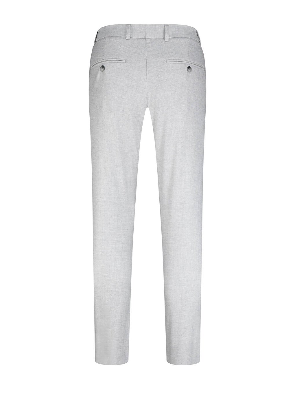 Gri Regular Fit Yandan Cepli Keten Pantolon-2
