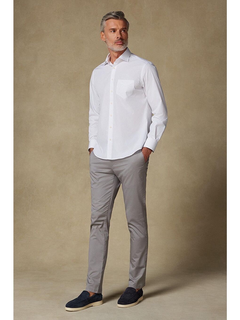 Bb Club Lima Poplin Pamuk Polyester Regular Fit Beyaz Klasik Yaka Erkek Düz Gömlek-2