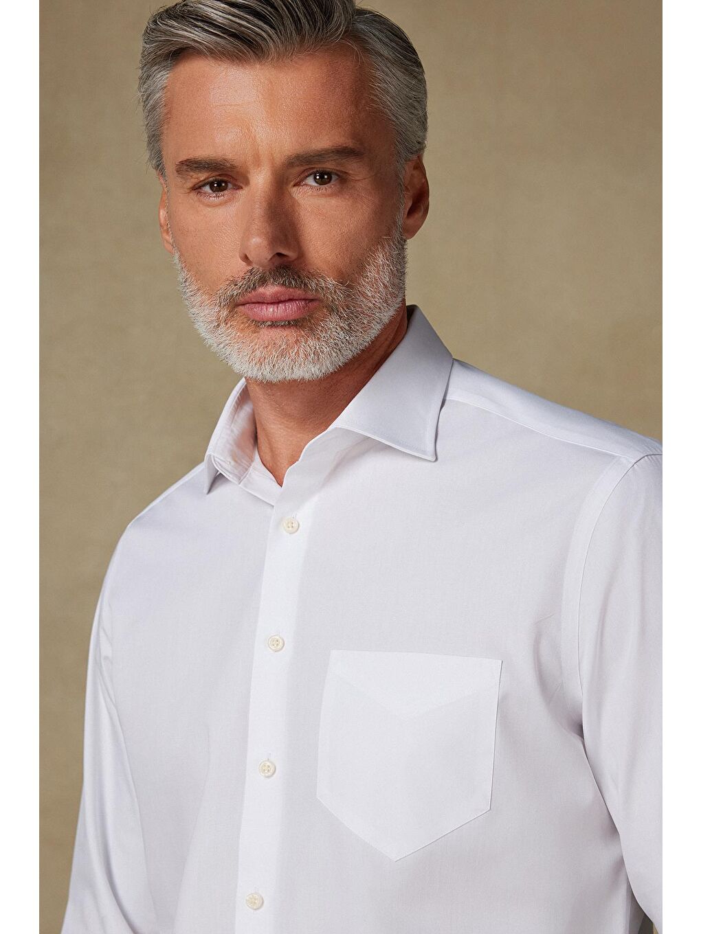 Bb Club Lima Poplin Pamuk Polyester Regular Fit Beyaz Klasik Yaka Erkek Düz Gömlek-3