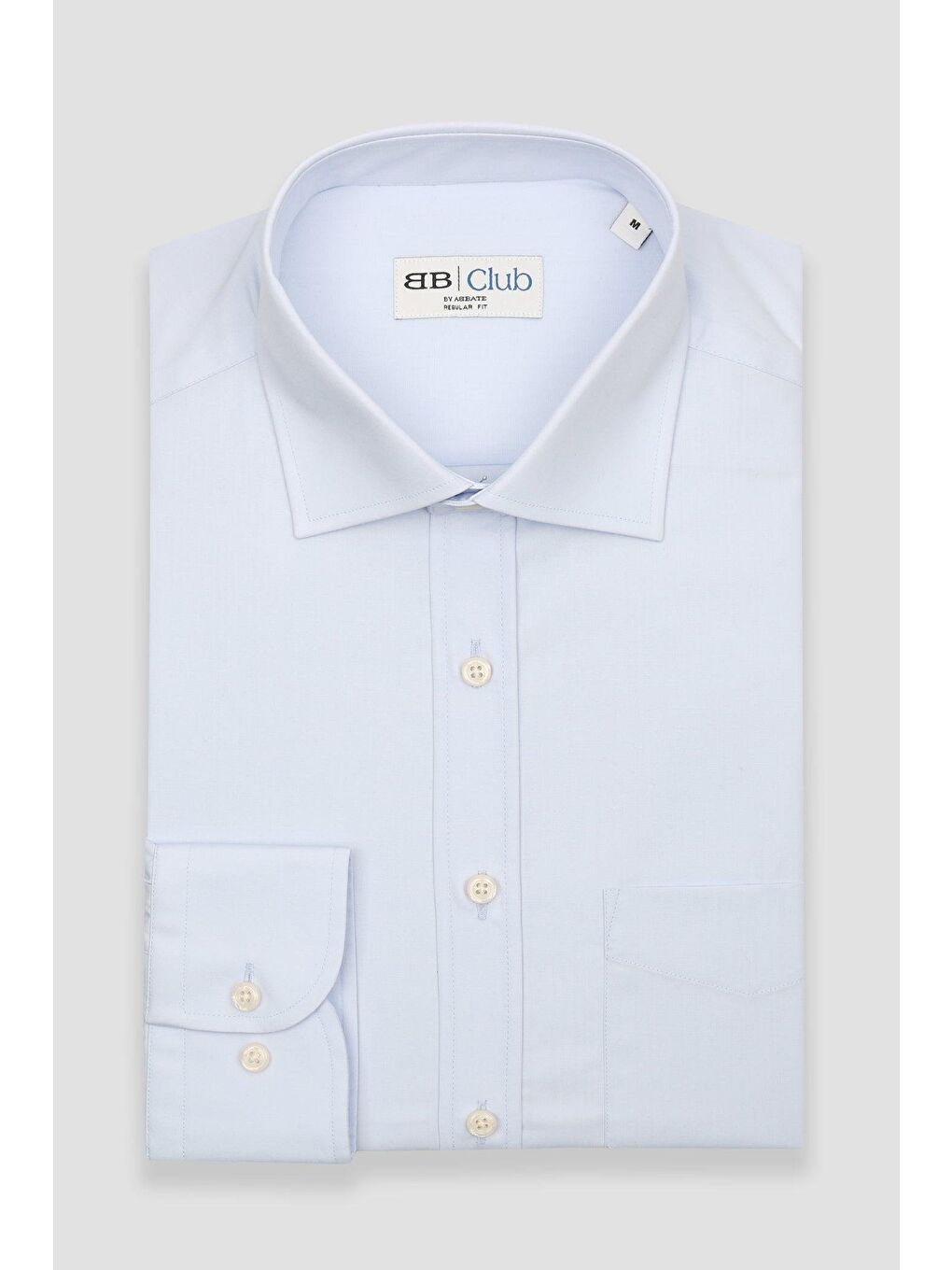 Bb Club Lima Poplin Pamuk Polyester Regular Fit Açık Mavi Klasik Yaka Erkek Düz Gömlek-4