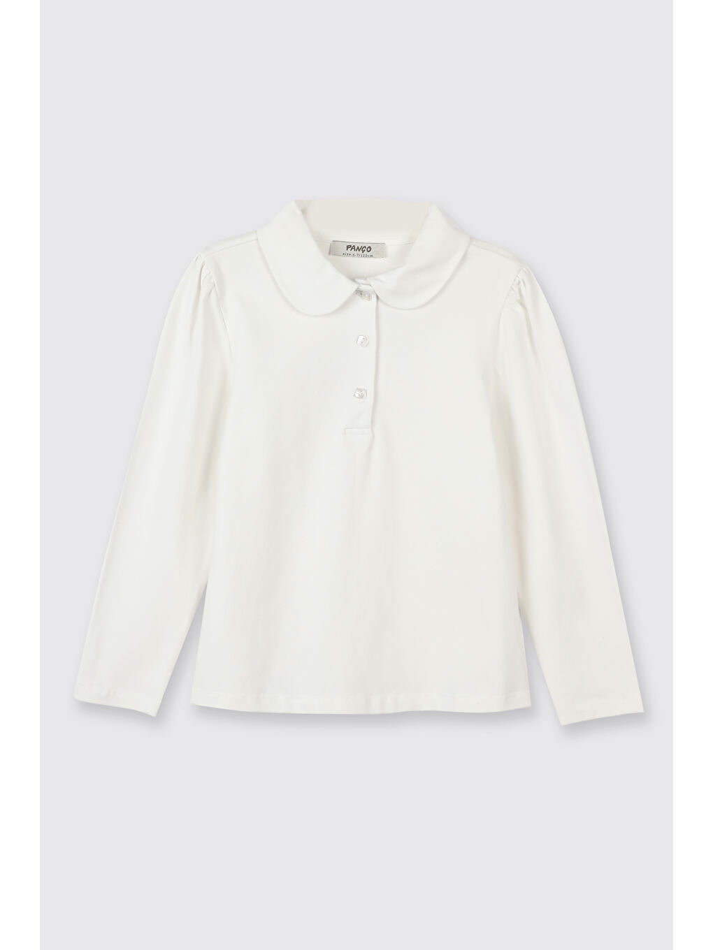 Kız Çocuk Bebe Yaka Yumuşak Dokulu Ekru Tişört-4