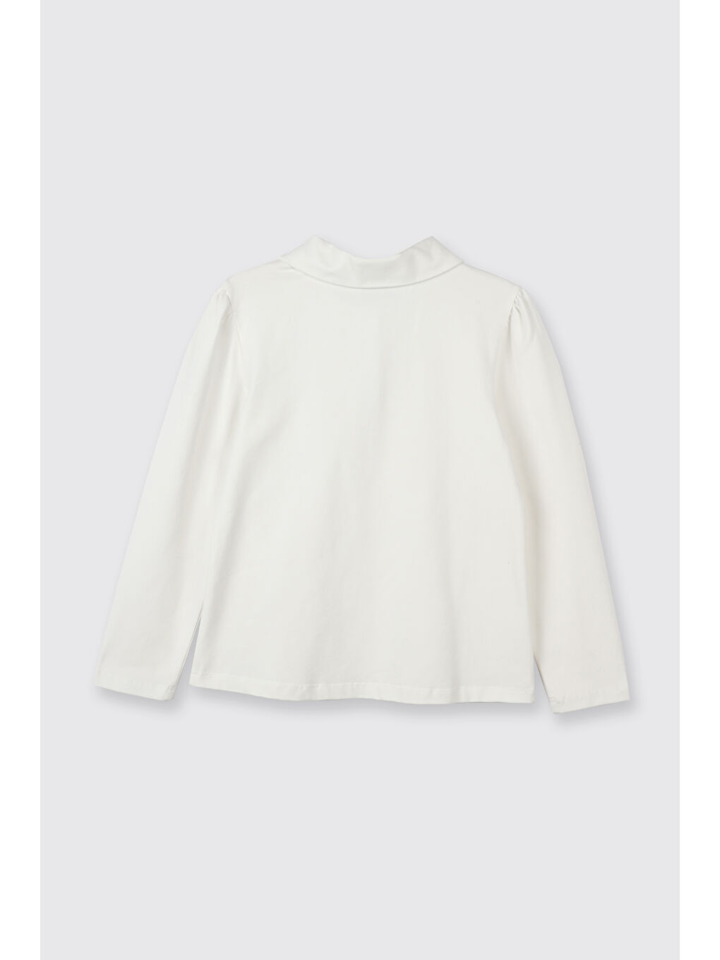 Kız Çocuk Bebe Yaka Yumuşak Dokulu Ekru Tişört-5