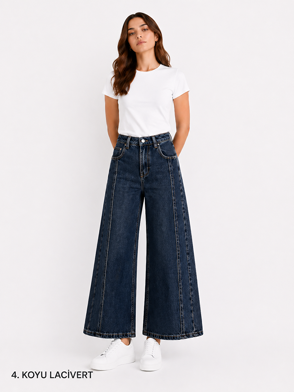 Lacivert Kids  Wideleg Kız Çocuk Jean Pantolon