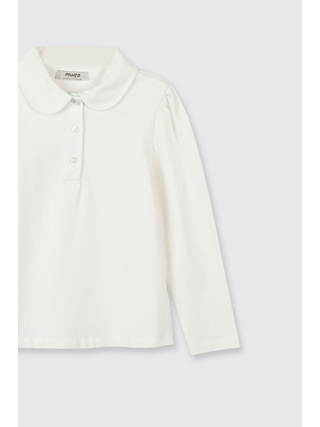 Kız Çocuk Bebe Yaka Yumuşak Dokulu Ekru Tişört-6