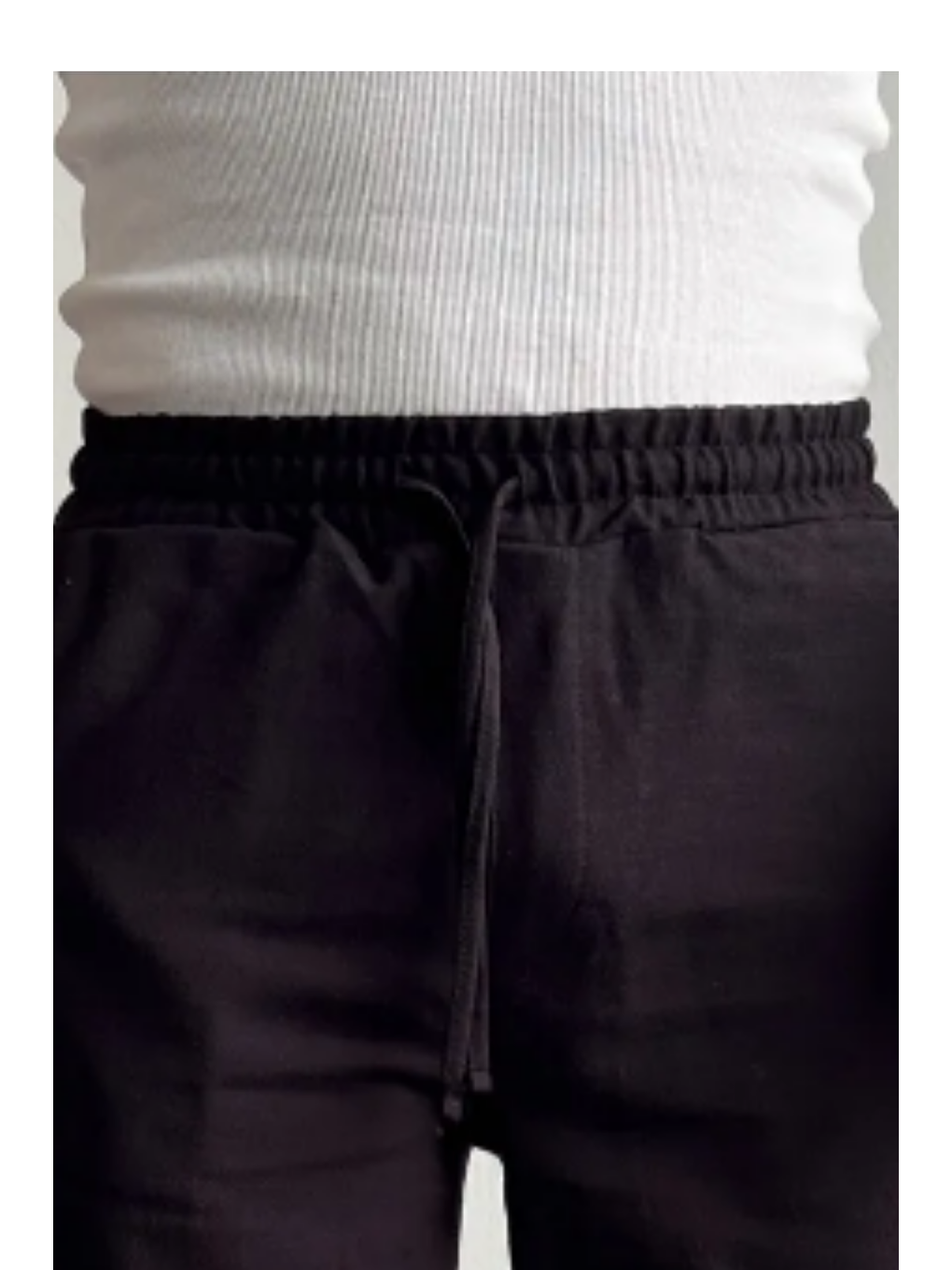 Erkek Siyah Musli Lastikli Bağcıklı Regular Şort-1