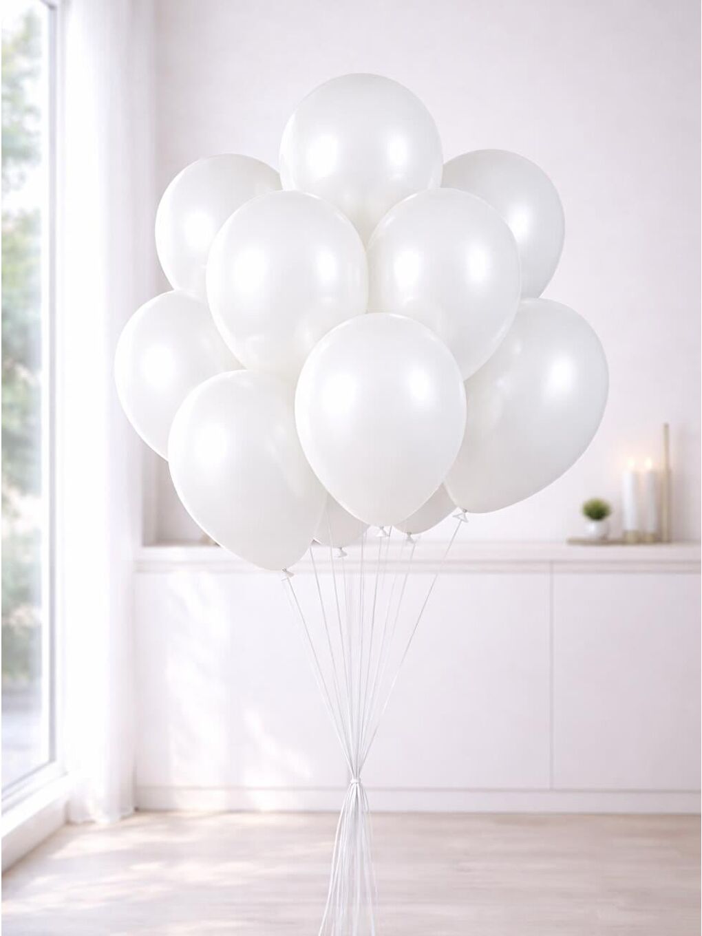 Opak Saten Kar Beyazı (Snow White) Kalisan Balon Parti Balonu 12 inc 50'li