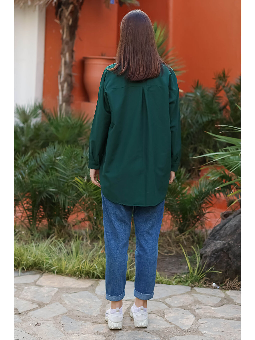 Yeşil Cep Nakışlı Gömlek Zümrüt - 13248-4